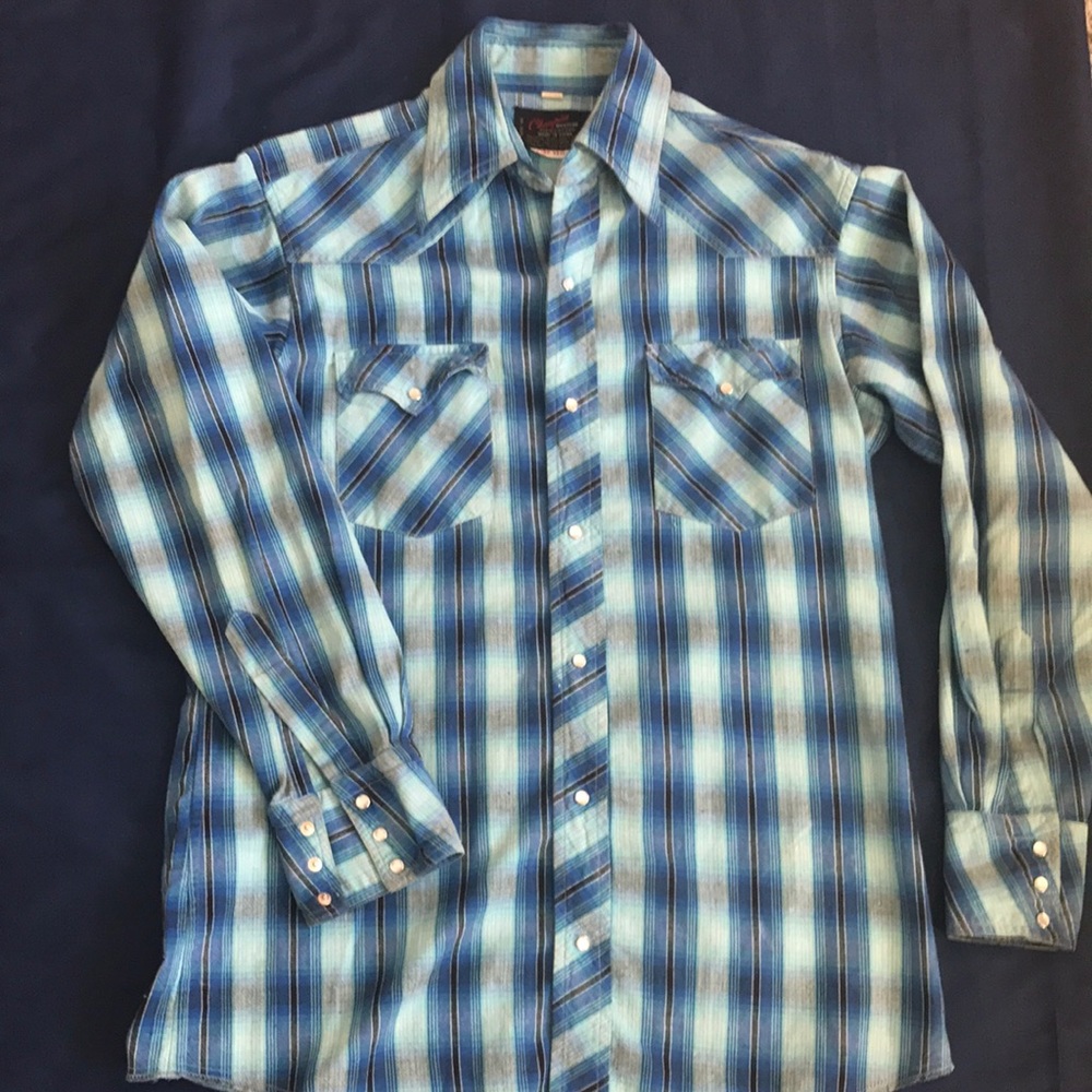 Champion Western Wear, Blue Pearl snap1 00% cotton